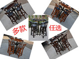 定制 复古酒吧桌椅 碳化实木高脚桌椅 咖啡厅庭院阳台休闲桌椅