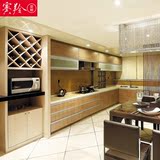 赛羚促销 厨房橱柜定做整体现代中式1字型 石英柜台 多层实木安装