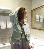 2016春季韩版原宿BF风学生宽松工装牛仔外套短款百搭上衣夹克女