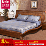 实木床1.8米 简约现代中式全楠木双人床婚床 卧室家具仿古家具