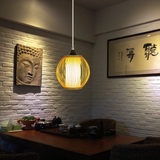 中式小吊灯复古单头创意餐厅灯吧台阳台卧室床头玄关小清新竹子灯