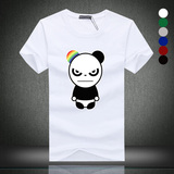 暴力不死愤怒的熊猫男士短袖t恤丅韩版潮学生18卡通16带图案衣服