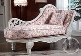 韩式田园贵妃椅欧式美式实木雕花布艺沙发大小户型客厅卧室美人榻