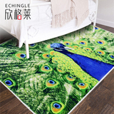 短绒儿童地毯客厅茶几卧室简约现代长方形家用绿色地毯床边毯可爱