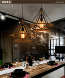 现代个性复古麻绳网咖灯具美式乡村创意工业风餐厅吧台铁艺吊灯