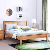 简易实木橡木床支持定制单双人床现代简约大气原木环保 纯实橡木