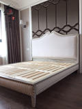 原单美式做旧复古高背软靠实木床现代简约宜家卧室样板房双人床