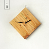 木筵原木实木正方形挂钟简约现代创意特色家居客厅墙壁装饰挂钟