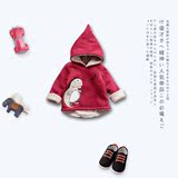 韩版童装冬季男女儿童小宝宝上衣套头可爱卡通加绒衣加厚保暖卫衣