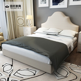 北欧床美式乡村布艺床简约个性1.5米1.8米软床小户型双人皮床包邮