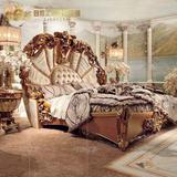 别墅家具欧式实木双人床卧室1.8米婚床手工雕花奢华公主床布艺床