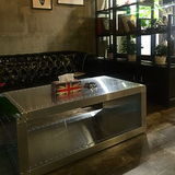 创意复古北欧个性长方形简约客厅铝皮金属中空大小茶几边几矮桌子