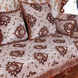 欧式现代布艺沙发垫 高档奢华毛绒坐垫简约组合真皮防滑沙发套巾