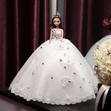 新娘芭比婚纱的新娘娃娃 生日礼物纯手工奢华镶钻公主儿童玩具