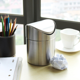 创意桌面垃圾桶迷你带盖小号不锈钢垃圾筒家用客厅卧室桌上收纳桶