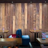 3d复古仿真木纹墙纸咖啡店卧室休闲酒吧壁纸立体彩色木板工装壁画