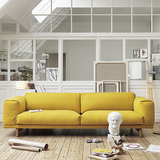 北欧羽绒黄色布艺沙发组合小户型创意客厅宜家可拆洗灰色定做沙发