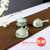 紫砂汝窑茶壶陶瓷单壶功夫茶壶 侧把壶盖碗茶壶小号冲茶器小茶壶