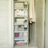 日本天马Tenma透明塑料收纳柜抽屉式单层储物箱收纳箱整理箱