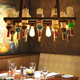 美式复古玻璃酒吧餐厅灯长方形创意咖啡厅吧台铁艺服装店酒瓶吊灯