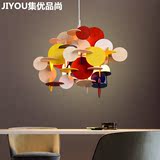 Bau-lampe现代时尚创意简约设计师积木拼花七彩木艺儿童房吊灯