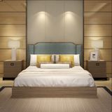 新中式实木床简约现代双人床卧室客房双人床样板间酒店实木床定制