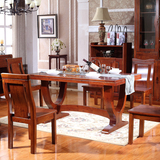 中式餐桌椅组合6人实木餐桌小户型餐桌椅组合4人柏木餐桌一桌四椅