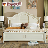 美式双人床欧式风格实木床1.5米1.8米烤漆高箱床田园乡村公主婚床