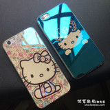卡通kitty猫iPhone6s蓝光手机壳苹果6plus镭射保护套5se软壳情侣