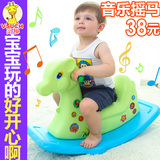小木马车摇摇马加厚塑料儿童摇马带音乐大号宝宝摇椅周岁婴儿玩具