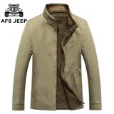 战地吉普afs jeep2016男装双面穿夹克长袖商务休闲夹克衫军装外套
