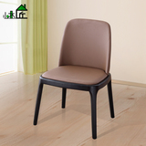 北欧实木餐椅组合 简约现代小户型家用布艺咖啡椅创意日式皮餐椅