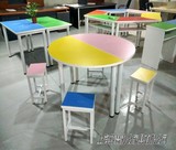 上海学校家具教学学生课桌椅幼儿园书桌椅培训洽谈电脑美术组合桌