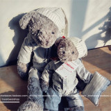 外贸Dabron灰色系泰迪熊睡衣熊玩偶陪睡公仔娃娃毛绒玩具生日礼物