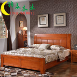 简约橡木床1.8米双人床1.5现代中式实木床白色木头床高箱储物床
