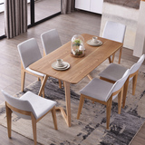 北欧实木餐桌餐椅组合长方形饭桌水曲柳餐台现代简约原木餐桌宜家