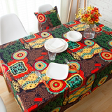 地中海东南亚泰式田园桌布欧美创意抽象油画台布现代简约时尚桌布