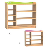 幼儿园玩具柜7格收纳柜区域柜实木生态木储物柜分区柜组合书架FY