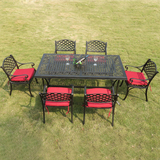 户外铸铝桌椅五件套休闲烧烤组合花园欧式复古简约咖啡圆桌家具