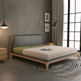卧室家具北欧日式简约原木1.5 1.8米成人双人床 全实木白蜡木大床