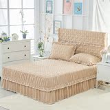 纯色夹棉床裙单件加厚加棉床罩床头罩床笠床单床垫保护套1.51.8米