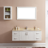 现代欧氏卫浴柜组合定制橡木实木浴室柜大理石台面洗手台洗脸盆柜