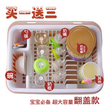婴儿奶瓶收纳箱宝宝餐具收纳盒碗筷用品存储箱防尘带盖干燥晾瓶架