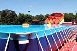 充气水上乐园戏水池支架游泳池滑梯组合龙鲨大象移动玩具冲闯关型