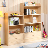 新品松木儿童书架简易学生实木书柜书橱组合储物柜收纳柜带抽屉