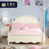 韩式田园公主床1.5米儿童单人床女孩实木欧式双人床1.8m卧室特价