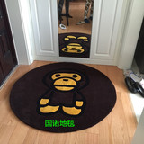 预定milo猴子手工腈纶地毯卧室客厅艺术个性定制超厚圆形吊篮地毯