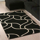黑白条纹宜家地毯客厅茶几沙发地毯卧室床边玄关手工晴纶地毯H-B3