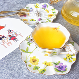 韩国秘密花园系列 高档陶瓷咖啡杯碟 典雅 骨瓷红茶杯 下午茶杯