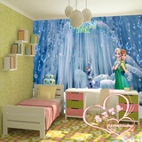 大型壁画3D墙纸客厅沙发电视卡通儿童房主题房背景墙壁纸冰雪奇缘